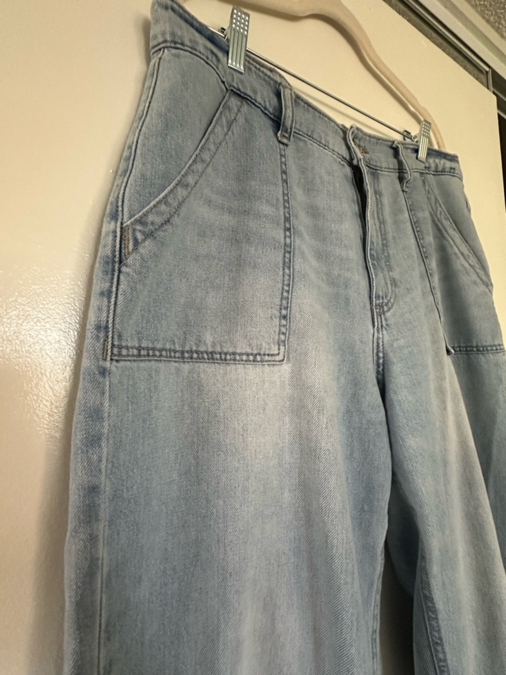 Lucky Vintage Wide Leg Jeans 12 31 Light Wash High Rise Utility - Picture 3 of 10